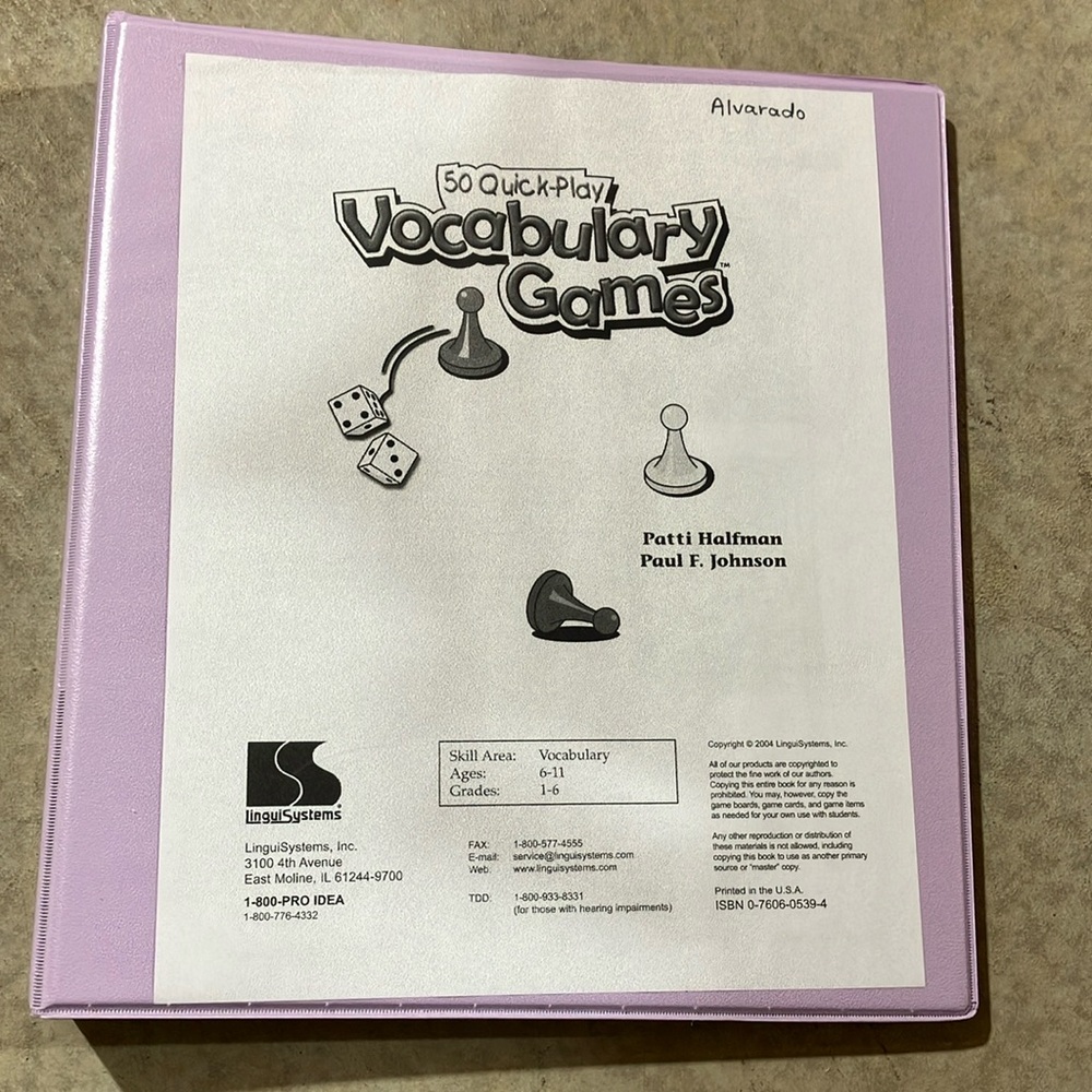 50 Quick Play Vocabulary Games